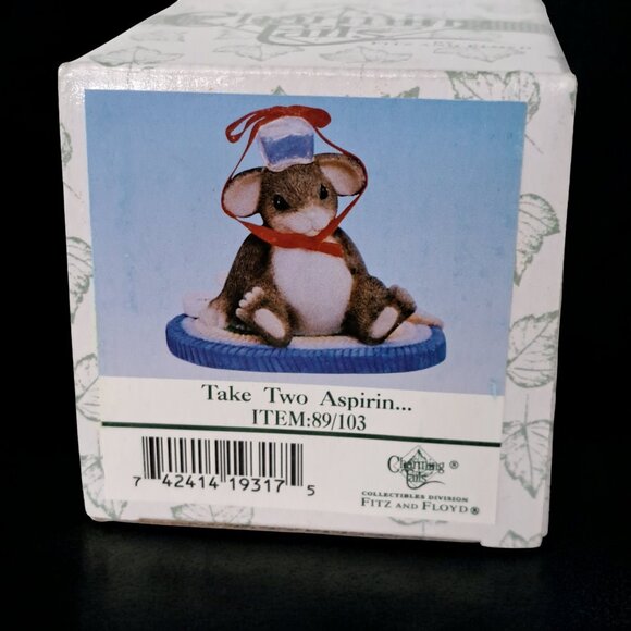 Vtg Fitz & Floyd Charming Tails Figure "Take two Aspirin" in Box - Picture 5 of 8